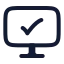 Computercheck icon with stroke rounded style