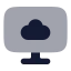 Computercloud icon with bulk rounded style