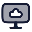 Computercloud icon with duotone rounded style