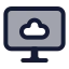 Computercloud icon with duotone standard style
