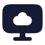 Computercloud icon with solid rounded style