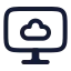 Computercloud icon with stroke rounded style