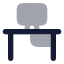 Computerdesk icon with bulk rounded style