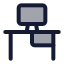 Computerdesk icon with duotone standard style