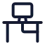 Computerdesk icon with stroke standard style