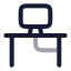 Computerdesk icon with twotone rounded style