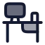 Computerdesk icon with duotone rounded style