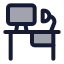 Computerdesk icon with duotone standard style