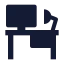 Computerdesk icon with solid sharp style