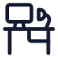 Computerdesk icon with stroke standard style