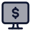 Computerdollar icon with duotone standard style