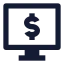 Computerdollar icon with solid sharp style