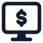 Computerdollar icon with solid standard style