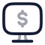 Computerdollar icon with twotone rounded style
