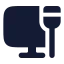 Computerethernet icon with solid rounded style