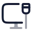 Computerethernet icon with twotone rounded style