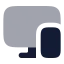 Computerphonesync icon with bulk rounded style