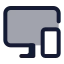 Computerphonesync icon with duotone standard style
