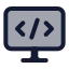 Computerprogramming icon with duotone standard style