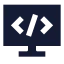 Computerprogramming icon with solid sharp style