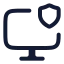 Computerprotection icon with stroke rounded style