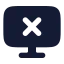Computerremove icon with solid rounded style