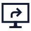 Computerscreenshare icon with stroke sharp style