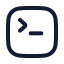 Computerterminal icon with stroke rounded style