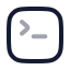 Computerterminal icon with twotone rounded style