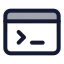 Computerterminal icon with duotone standard style