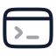 Computerterminal icon with twotone rounded style