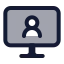 Computeruser icon with duotone standard style
