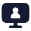 Computeruser icon with solid rounded style
