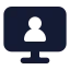 Computeruser icon with solid standard style