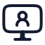 Computeruser icon with stroke rounded style