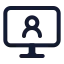 Computeruser icon with stroke standard style