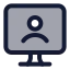 Computervideocall icon with duotone standard style