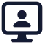 Computervideocall icon with solid standard style