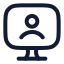 Computervideocall icon with stroke rounded style