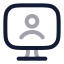 Computervideocall icon with twotone rounded style