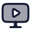 Computervideo icon with duotone rounded style