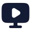 Computervideo icon with solid rounded style