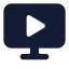 Computervideo icon with solid standard style