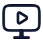 Computervideo icon with stroke rounded style