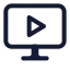 Computervideo icon with stroke standard style