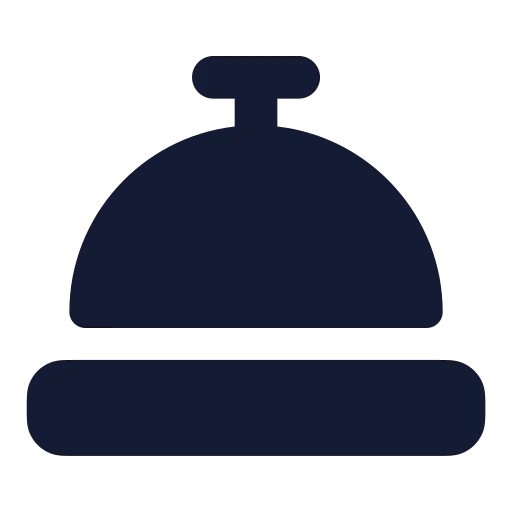 Concierge Bell Icon in Solid Rounded style