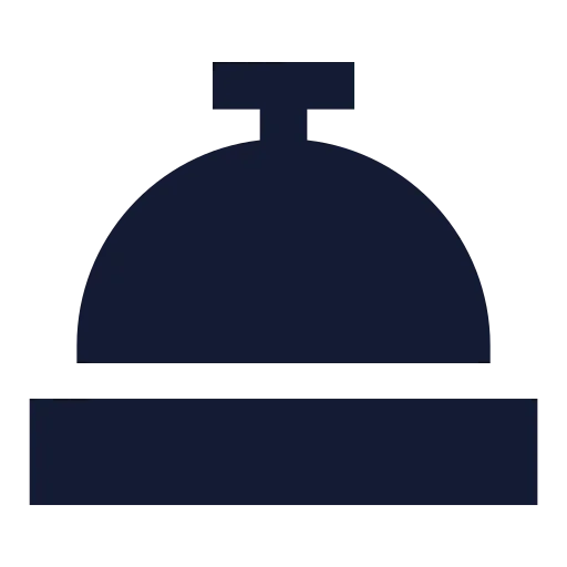 Concierge Bell Icon in Solid Sharp style