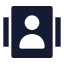 Conference icon with solid sharp style