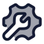 Configuration icon with duotone rounded style