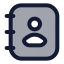 Contact icon with duotone rounded style